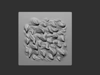 8 Animal or creature hair and fur VDM brush set for Zbrush Free 3D model