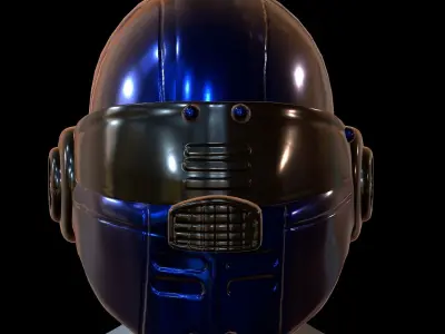 Gas mask helmet 3d model scifi Low-poly  Low-poly 3D model 556