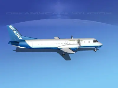 SAAB 2000 Sprint Charter 3D model