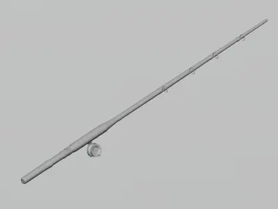 Fishing rod 3d model Low-poly 3D model