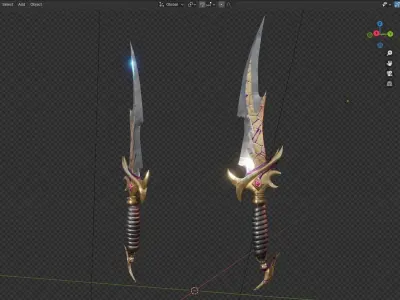 Fantasy Dagger 1  Low-poly 3D model