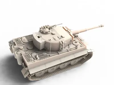Panzerkampfwagen VI Sd kfz 181 Tiger I ausf E Late production 3D model