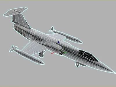 Lockheed F104 Starfighter Low Poly Static  Low-poly 3D model