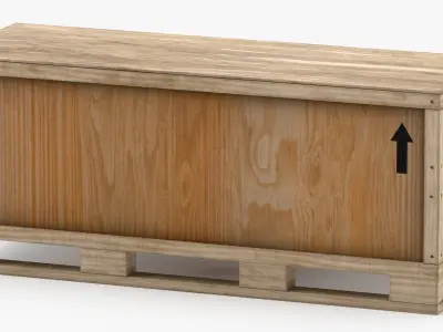 Cargo Wooden Crate 05 3D model