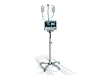 Sci-Fi Medical Infusion Pump Stand Low-poly 3D model