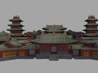 Temple Historic building Low-poly 3D model