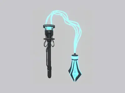 SciFi Flail A01 Black Blue - Sci Fi Weapon Design Low-poly 3D model