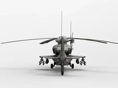 Low Poly Attack Helicopter WZ-10 3D Model Low-poly 3D model