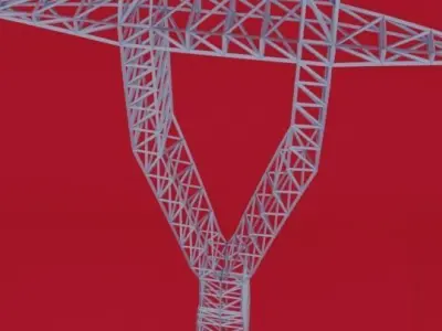 Electric Pylon Medium Size Low-poly 3D model