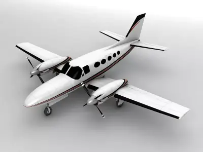Cessna Conquest 425 Aircraft Low-poly 3D model