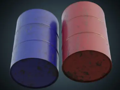 Steel Barrel 1B Low-poly 3D model