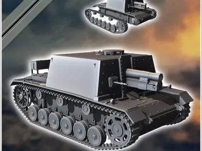 Sturm-Infanteriegeschutz 33B StuiG-33B - miniatures tabletop sce 3D print model