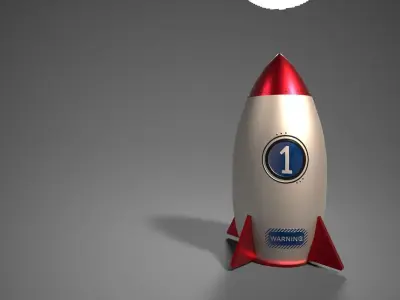 low poly missle rocket Low-poly 3D model