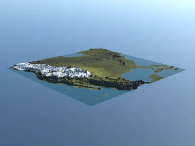 Cartoon Usa stylized landscape PBR map 3D model