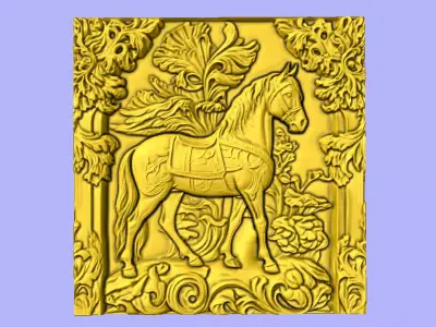 CAVALO PEQUENO EM MOLDURA 3D model