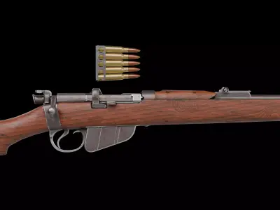 Charger-Loading Lee-Enfield  CLLE MkI rifle Low-poly 3D model