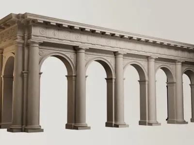 Arch Doric Mutulary column on Vignola 3D model