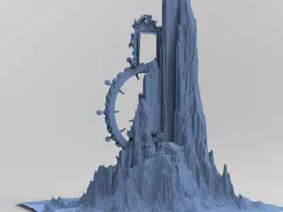 Mount Olympus mountain Temple 4 3D model