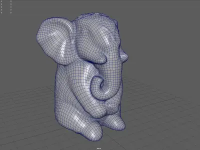 SITTING ELEPHANT Low-poly 3D model