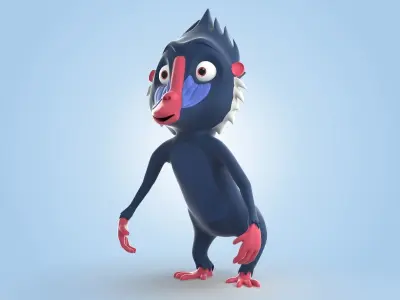 Mandrill 3D model