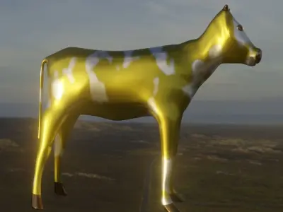 Comic toy golden bull Free 3D model