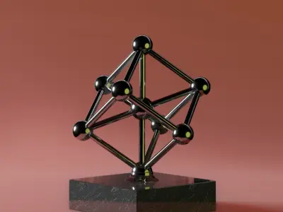 Plain Steel Atomium Decorative Replica Free 3D model