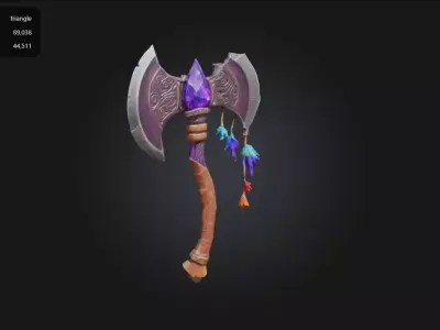 Battle Axe Game Ready 3D Weapon Model Low-poly 3D model