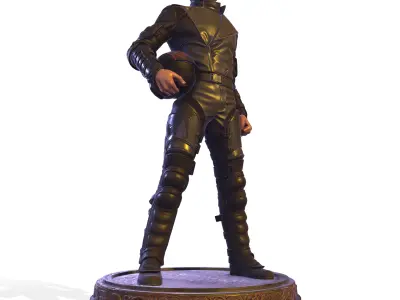 MJ Futuristic Pop King Sci-Fi Soldier Statue 3D print model