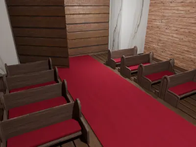 Church Bench Free 3D model
