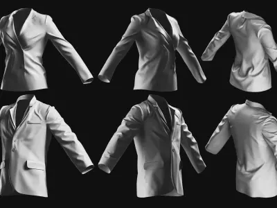 Basemesh Blazer Jacket Collection 3D model