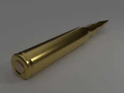 Bullet two gold bullets Free 3D model