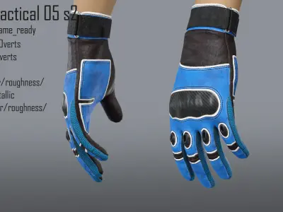 FPS hand glove tactical 05 s2 Low-poly 3D model