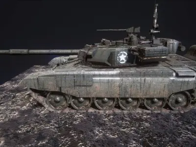 Tank T90 low poly Game ready model Low-poly 3D model