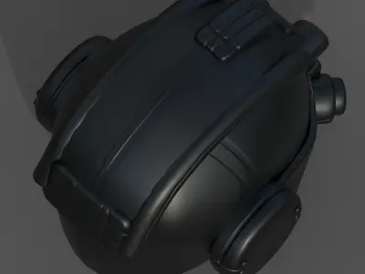 Helmet scifi fantasy futuristic military combat  Low-poly 3D model