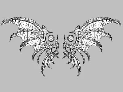 Devil Wing Low-poly 3D model
