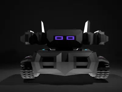 Sci-fi tank Low-poly 3D model