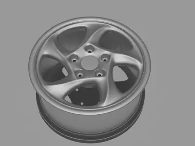 Porche Alloy Wheel Miniature Low-poly 3D model