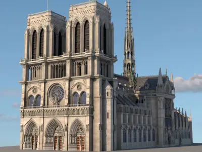 Cathedral Noter Dame de Paris 3D model