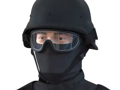 SWAT Man Mediterranean Rigged for Maya 3D model