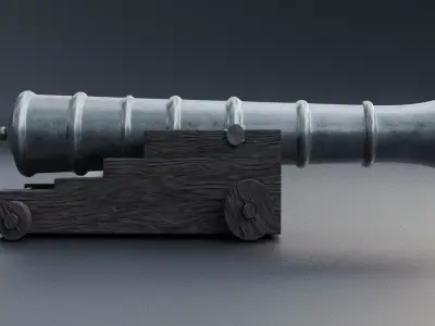 Cannon Low-poly 3D model order