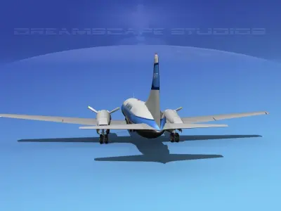 Convair CV-340 Pacific Western Tours 3D model