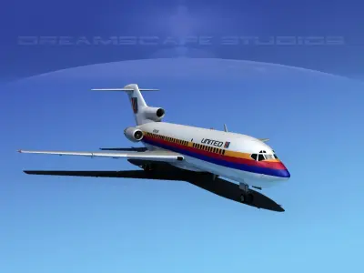 Boeing 727-100 United Airlines 3 3D model