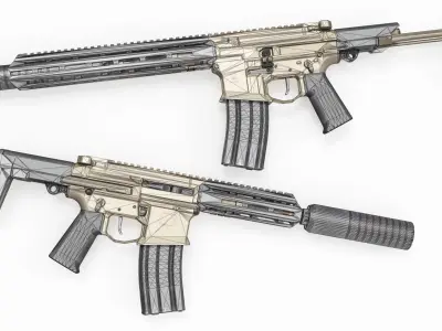 Q Honey Badger Rifle Low-poly 3D model