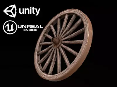 Wagon Wheel - PBR Game Ready Low-poly 3D model