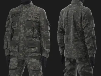 Tactical male outfit Marvelous Designer Clo 3D project 3D model