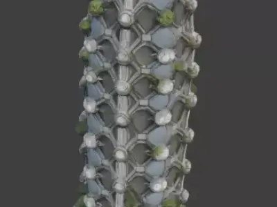 Realistic Solarpunk Architectural Rocket 3D Model Low-poly 3D model
