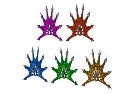 a Set of Fan Weapons Low-poly 3D model