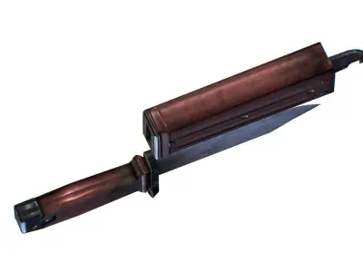 Bayonet Knife with Scabbard UTD Training RK  Low-poly 3D model