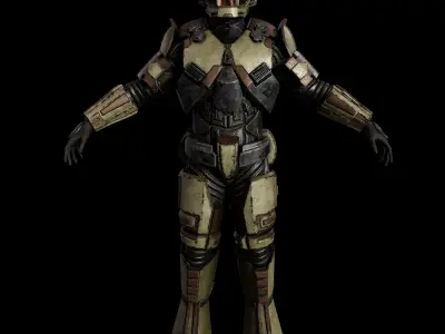 Sci-Fi Super Soldier Low-poly 3D model