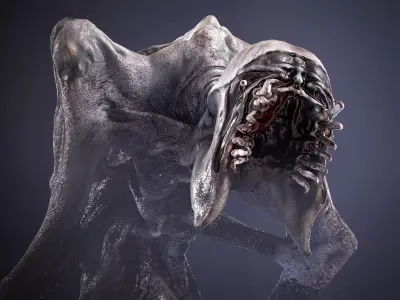 Alien Parasite3 Low-poly 3D model